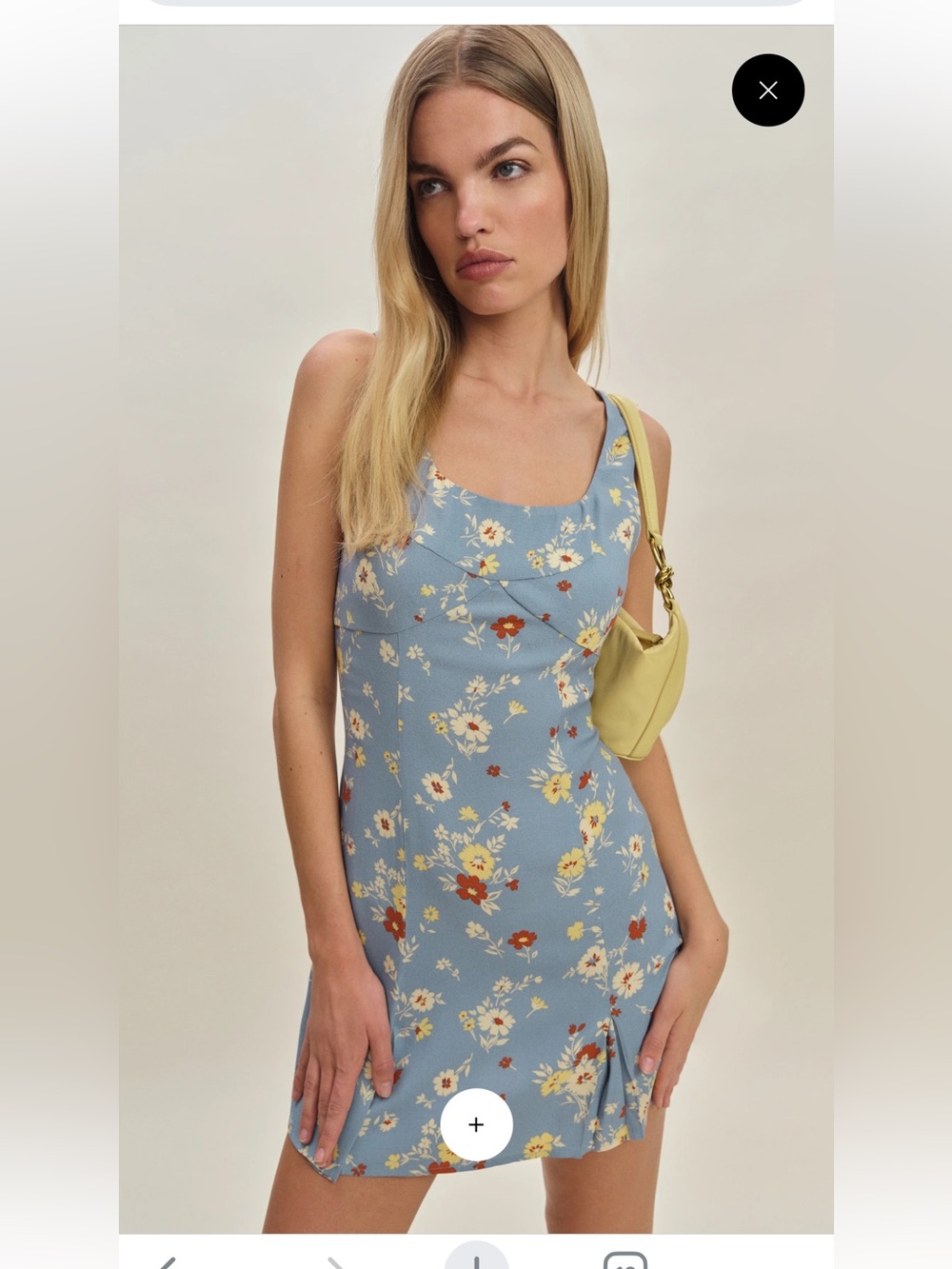 Reformation Devon Lee Carlson Blue Floral Mini Dress – Size 10